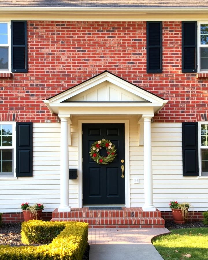 Cream Vinyl with Red Brick - 25 Vinyl Siding and Brick Combinations