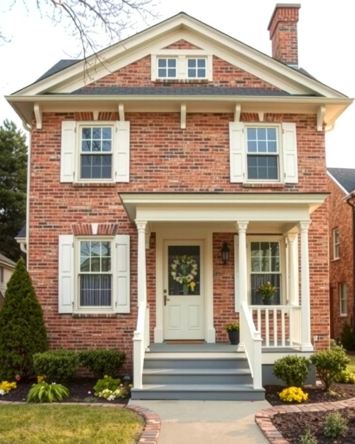 Creamy White for a Soft Contrast - 30 Blonde Brick House Color Schemes