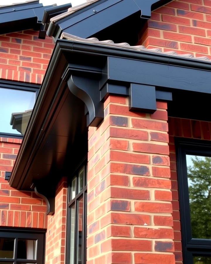 Create Balance with Black Soffits - 25 Red Brick House with Black Trim Design Ideas