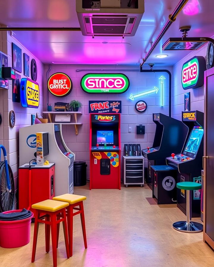 Creating a Mini Arcade Corner - 30 Garage Game Room Ideas