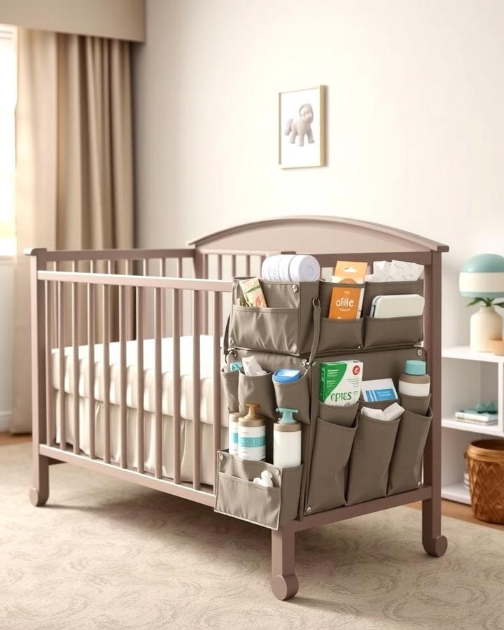 Crib Side Caddies for Nighttime Essentials - 25 Nursery Storage Ideas