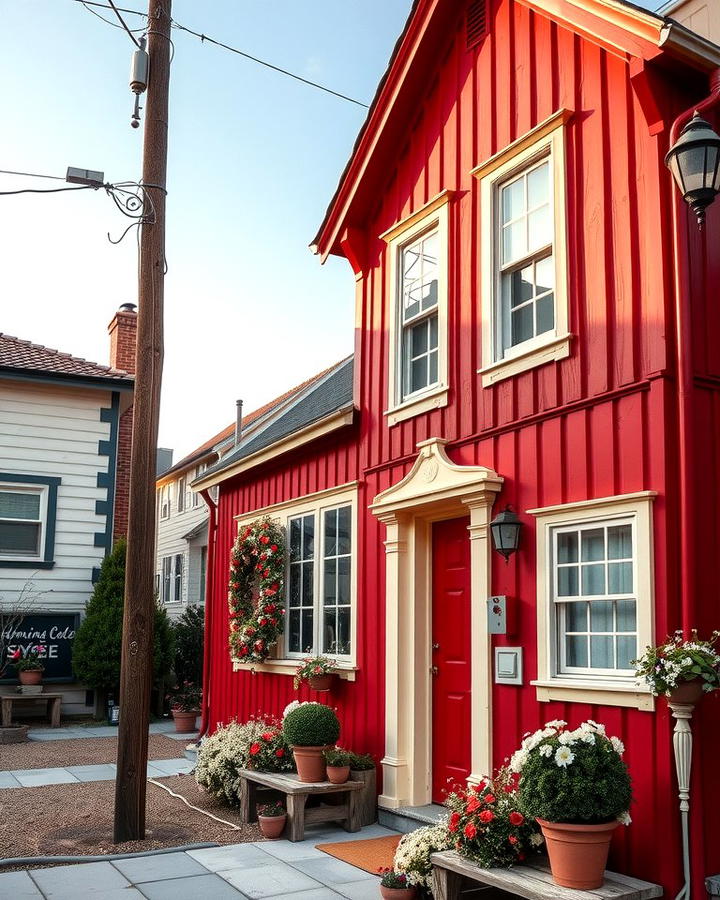 Crimson Cottage Charm - 25 red home exterior ideas