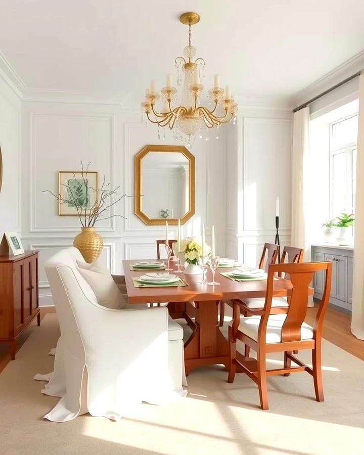 Crisp Ivory Dining Room - 25 Monochromatic Color Schemes for Rooms