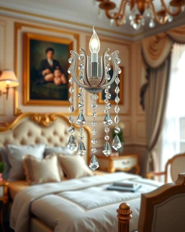 Crystal Accented Sconces - 30 Bedroom Wall Sconce Ideas