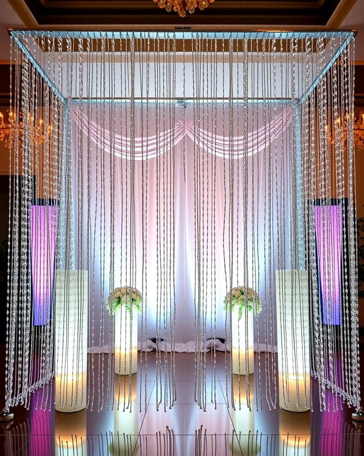 Crystal Bead Curtain - 30 Wedding Altar Ideas