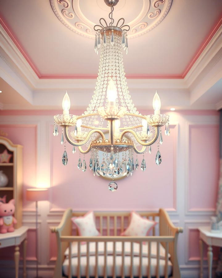 Crystal Chandelier Elegance - 25 Princess Nursery Ideas