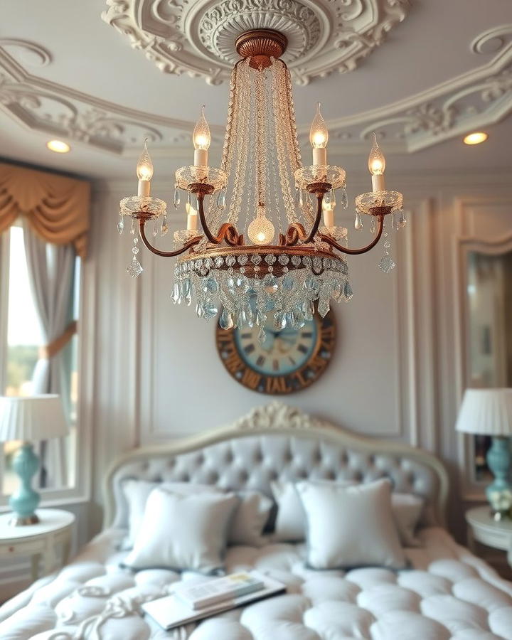 Crystal Chandeliers - 25 Paris-themed Bedroom Ideas