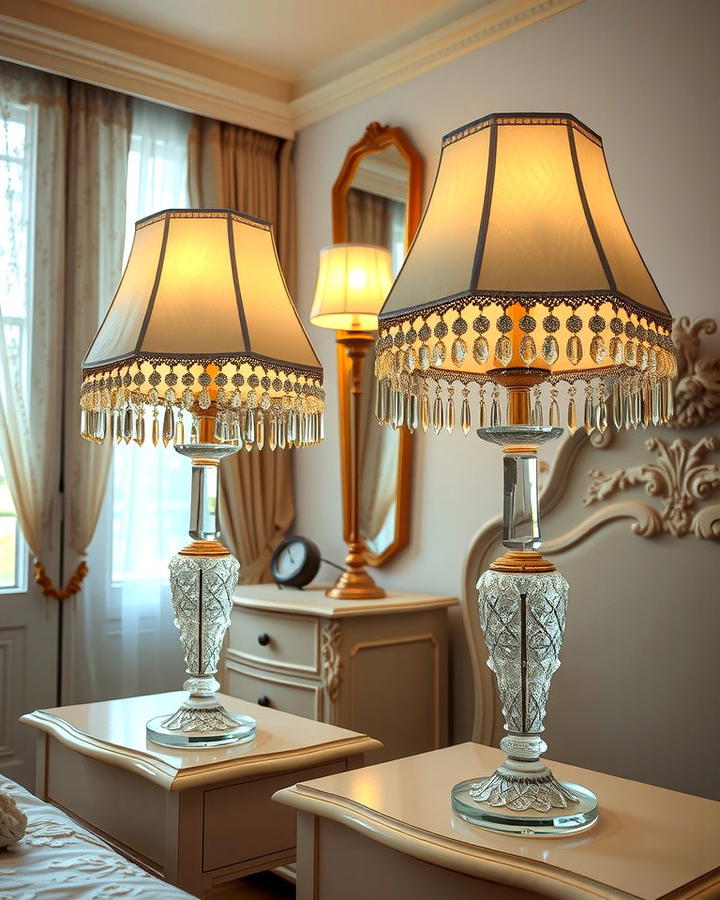 Crystal Table Lamps - 25 Vintage Bedroom Ideas