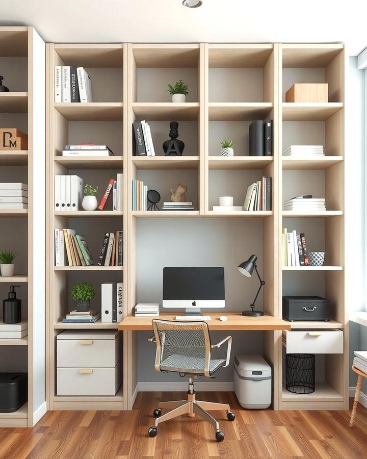 Cube Shelving for Organized Compartments - 25 Office Shelving Ideas