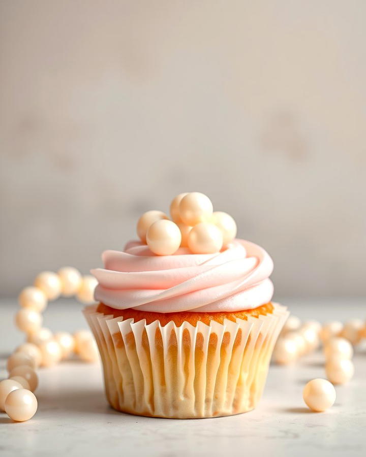 Cupcakes with Edible Pearls - 30 Wedding Cupcake Ideas