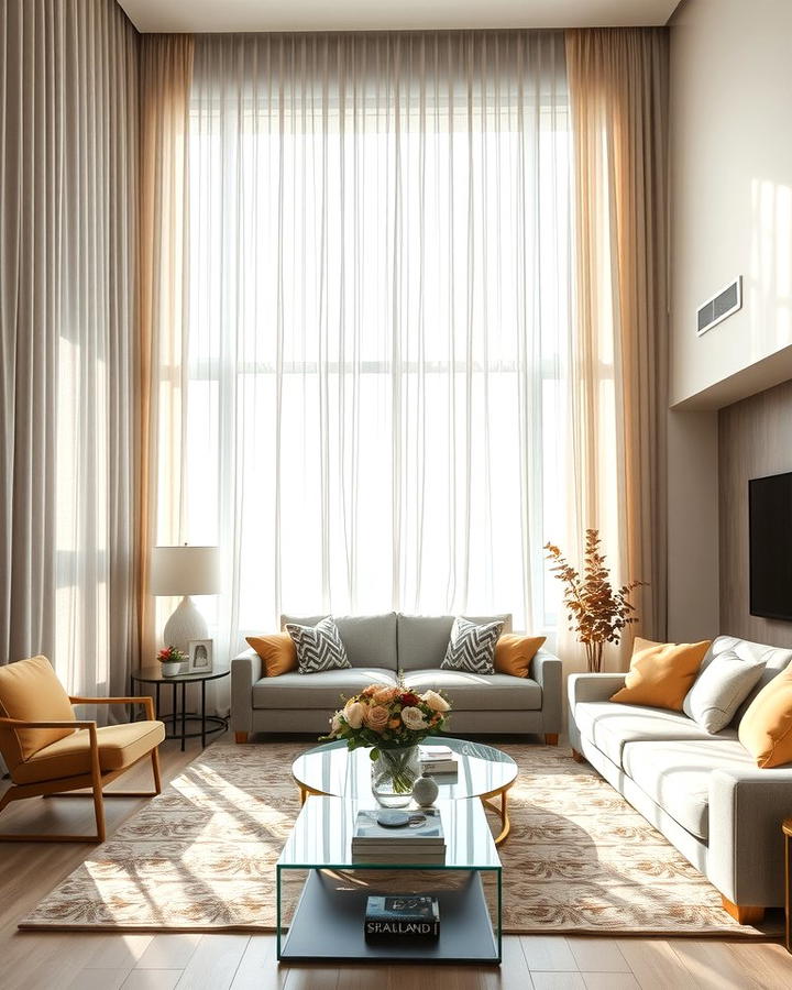 Curtains for Height and Elegance - 30 Condo Living Room Ideas