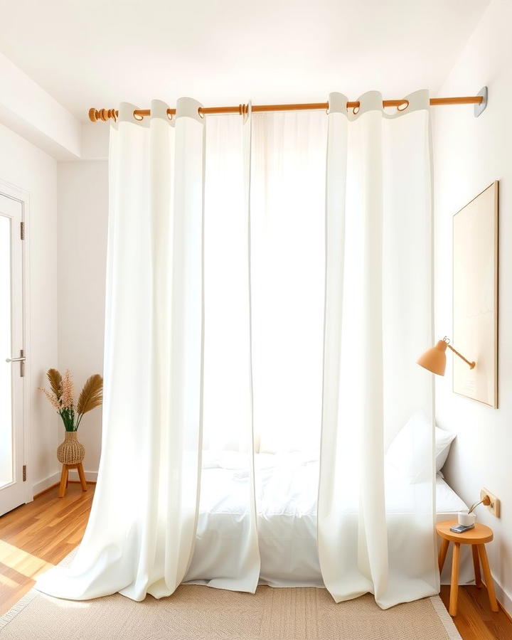 Curtains for a Soft Division - 25 Room Divider Ideas