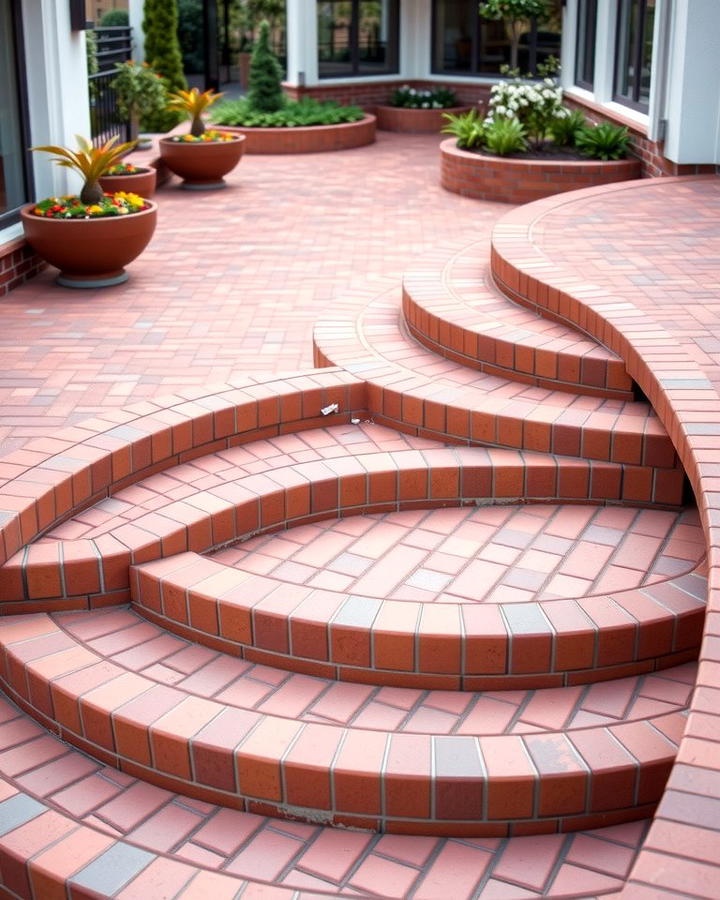 Curved Brick Steps - 25 Patio Steps Ideas