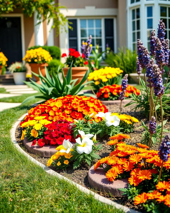 Curved Flower Bed Design - 30 Front Yard Flower Bed Ideas