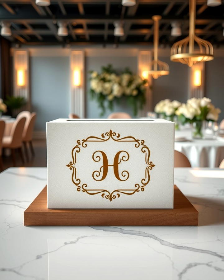 Custom Monogram Card Box - 30 Wedding Card Box Ideas