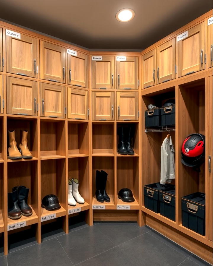 Custom Storage Lockers - 30 Tack Room Ideas