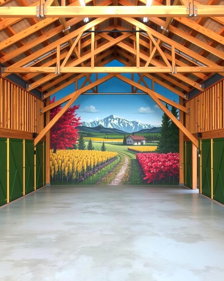 Custom Wall Murals - 25 Pole Barn Interior Ideas