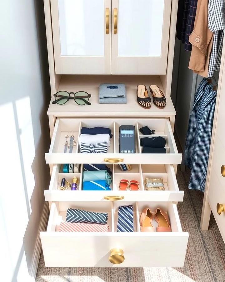 Customized Drawer Dividers - 25 Small Dressing Room Ideas