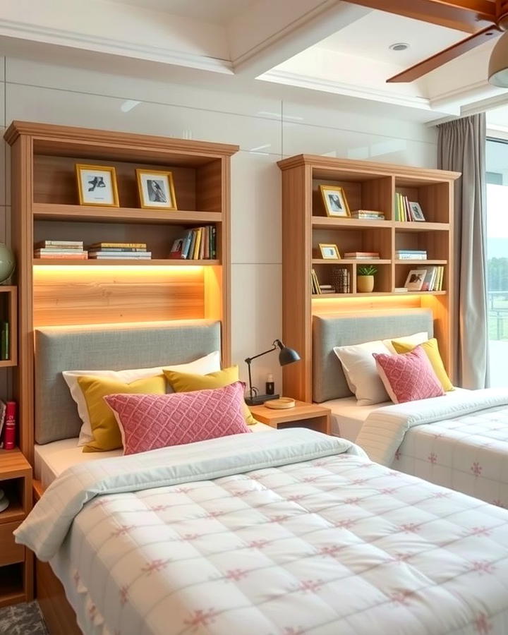 Customized Headboards with Storage - 25 Shared Bedroom Ideas for Small Rooms