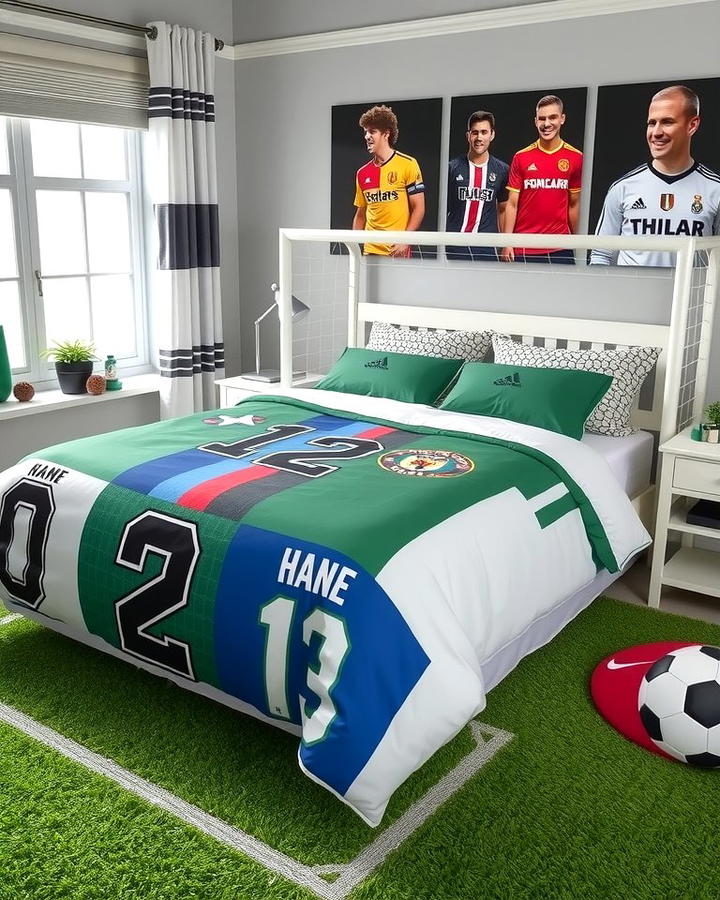 Customized Soccer Jersey Bedding - 30 Soccer Themed Bedroom Ideas