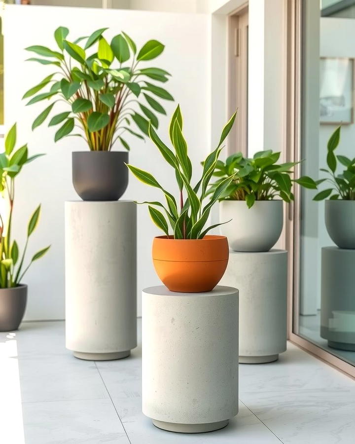 DIY Concrete Plant Pedestals - 25 Outdoor Plant Stand Ideas