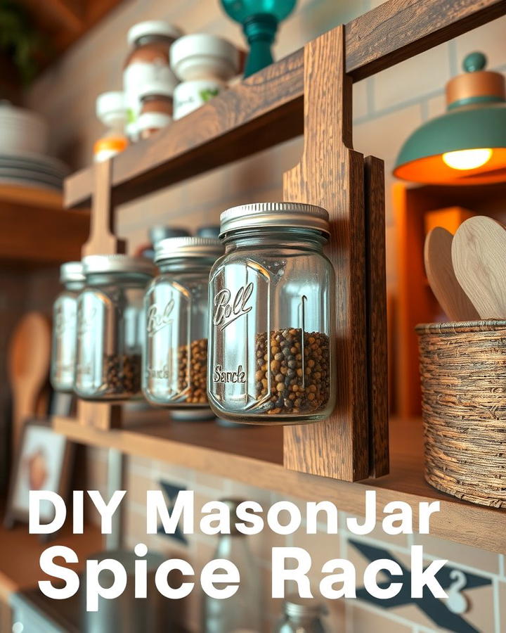 DIY Mason Jar Spice Rack - 25 Spice Rack Ideas