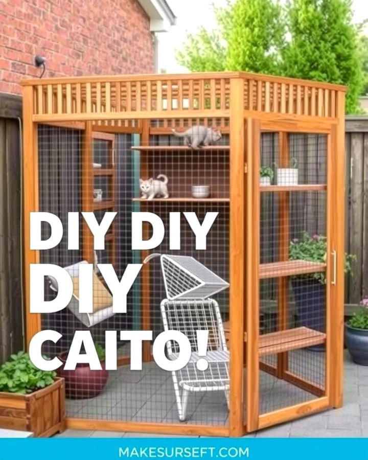 DIY Wooden Frame Catio - 25 Outdoor Catio Ideas