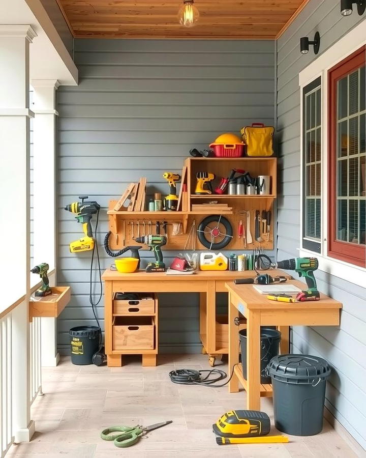 DIY Workshop Corner - 25 Side Porch Ideas