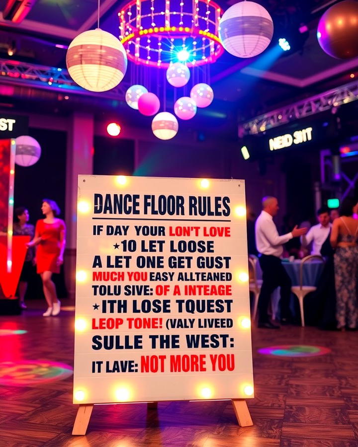 Dance Floor Rules Sign - 30 Wedding Sign Ideas