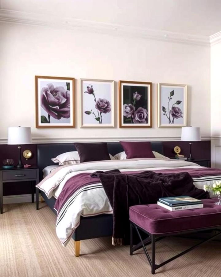 Dark Purple Artwork - 30 Dark Purple Bedroom Ideas