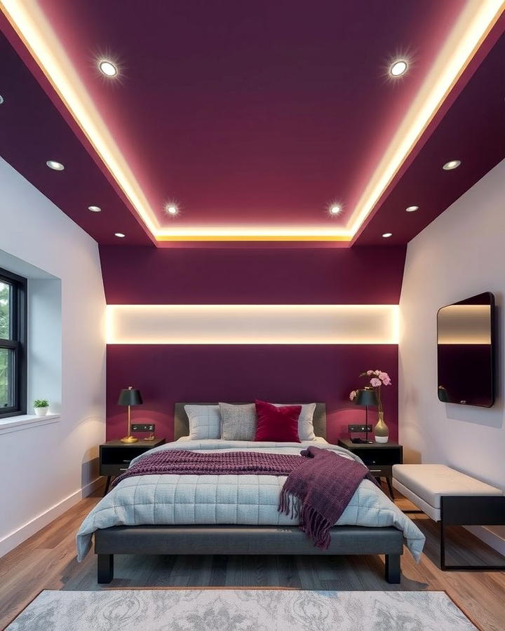 Dark Purple Ceiling - 30 Dark Purple Bedroom Ideas