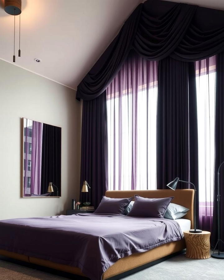 Dark Purple Curtains - 30 Dark Purple Bedroom Ideas