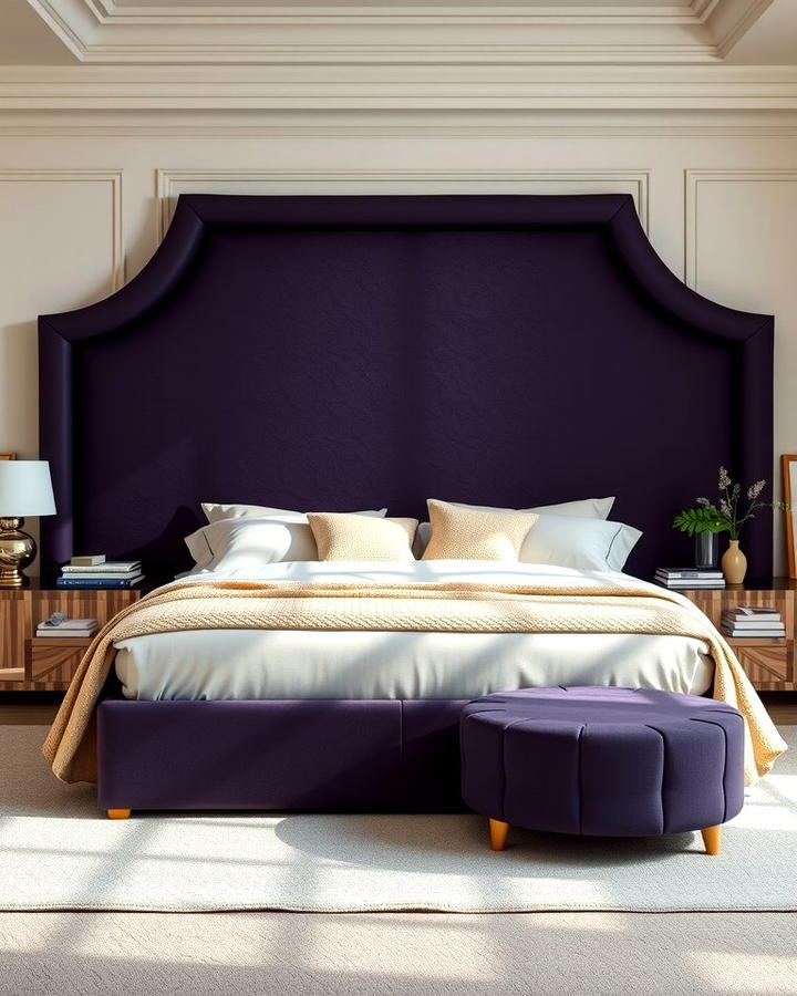 Dark Purple Upholstered Headboard - 30 Dark Purple Bedroom Ideas