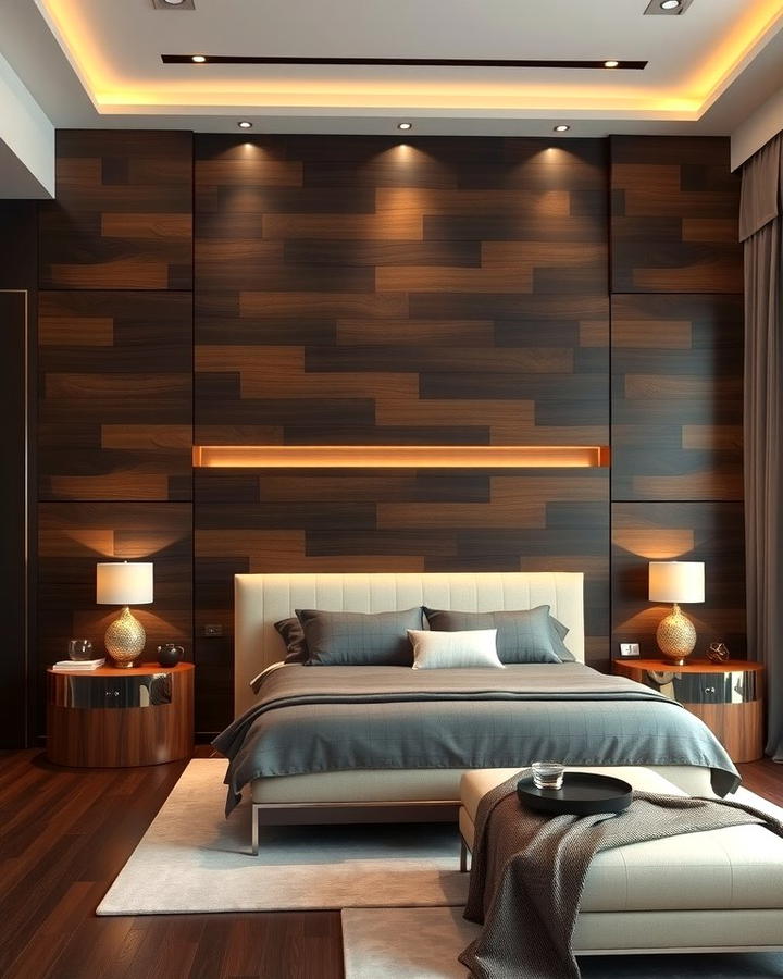 Dark Stained Wood Accent Wall - 25 Wood Accent Wall Ideas