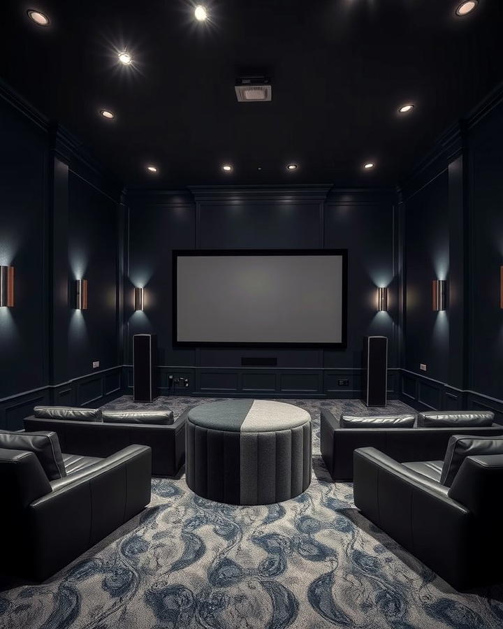 Dark Wall Paint for Enhanced Viewing - 30 Media Room Ideas