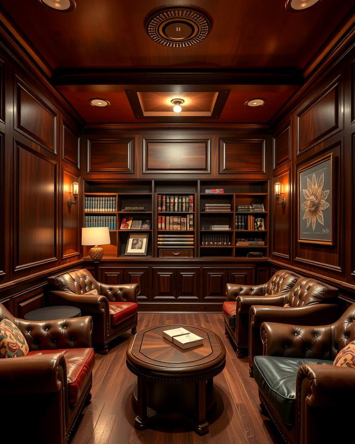 Dark Wood Paneling - 30 Cigar Room Ideas