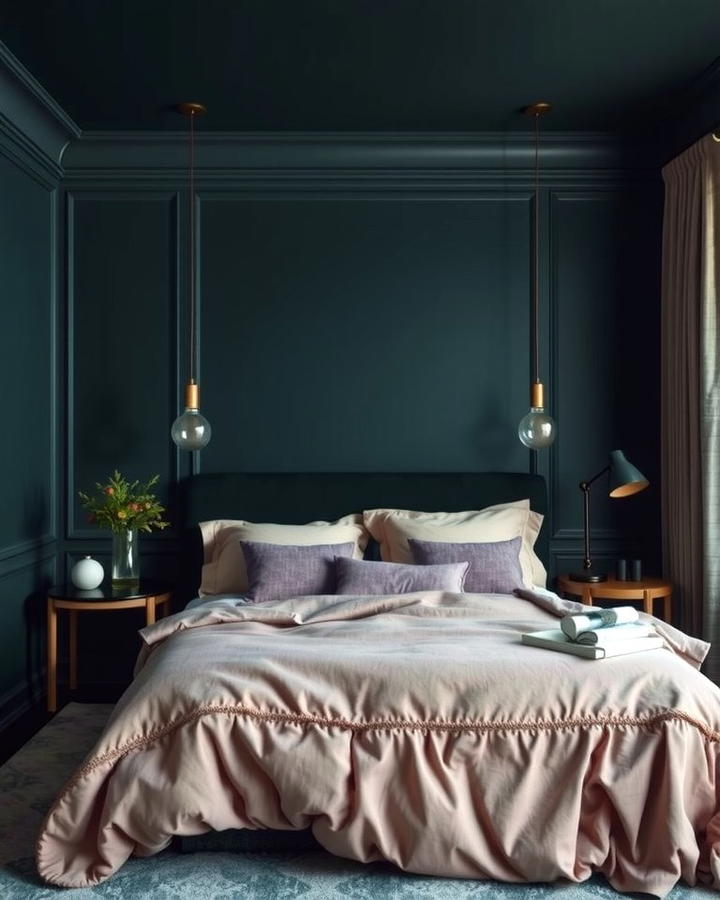 Dark and Moody Ambiance - 25 Pink and Green Bedroom Ideas