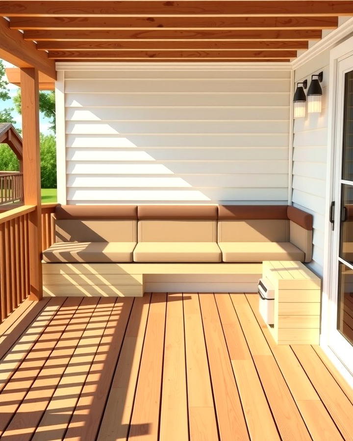 Deck with Built In Seating - 30 Large Deck Ideas