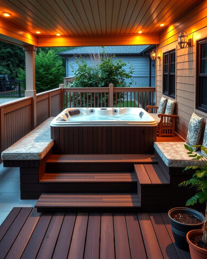 Deck with Hot Tub Integration - 30 Large Deck Ideas