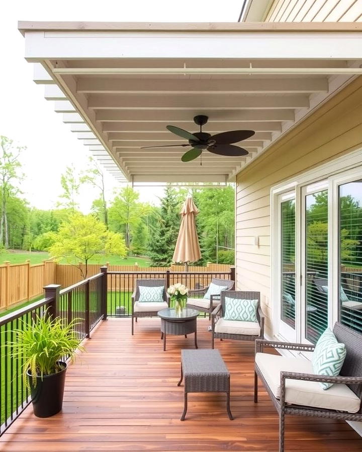 Deck with Louvered Roof - 30 Partially Covered Deck Ideas