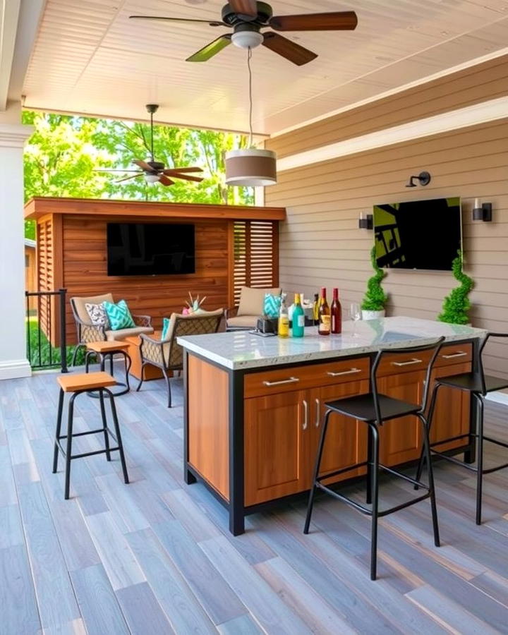 Deck with Outdoor Bar - 30 Large Deck Ideas