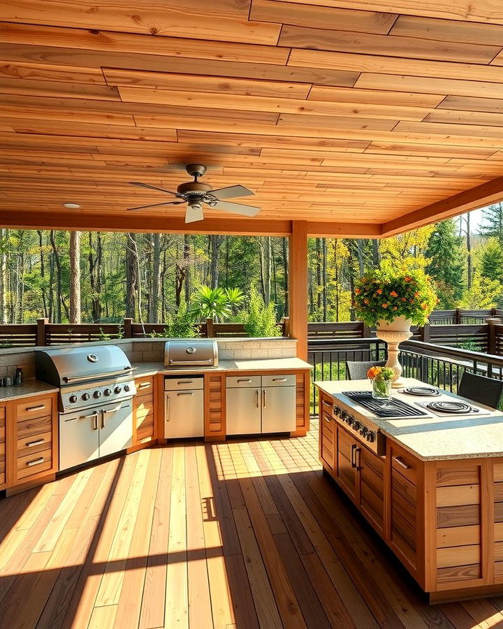 Deck with Outdoor Kitchen - 25 Mobile Home Deck Ideas