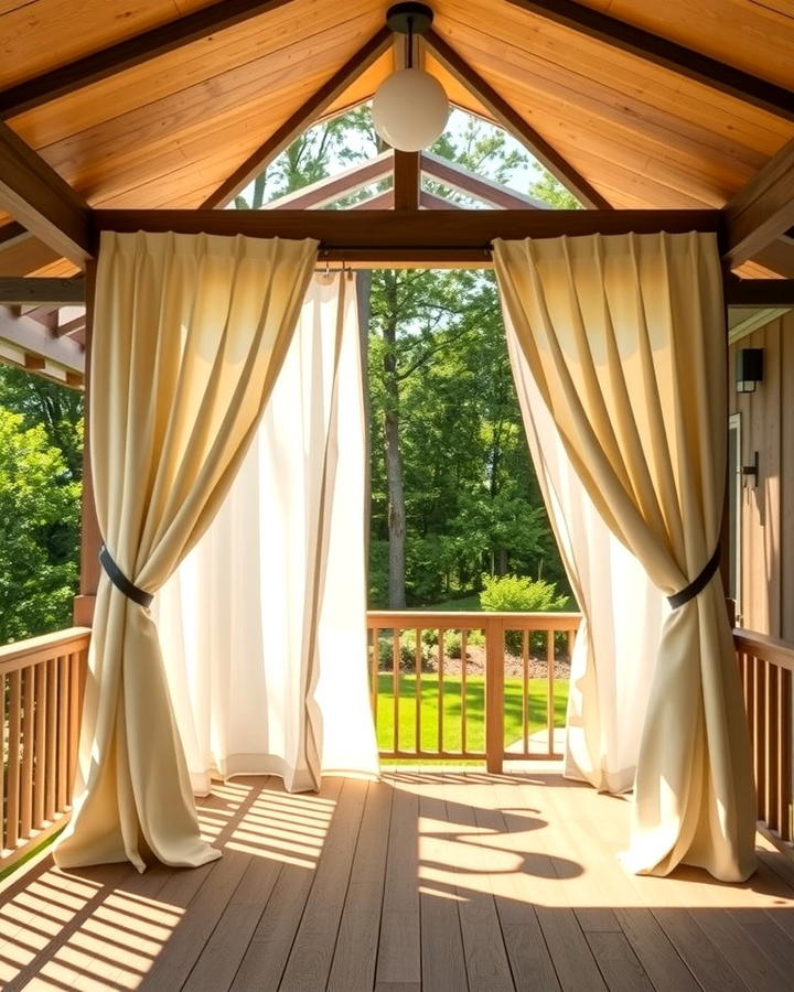 Deck with Pergola and Curtains - 30 Large Deck Ideas