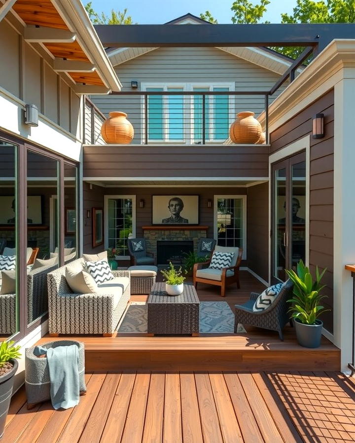 Deck with Sunken Living Area - 30 Large Deck Ideas