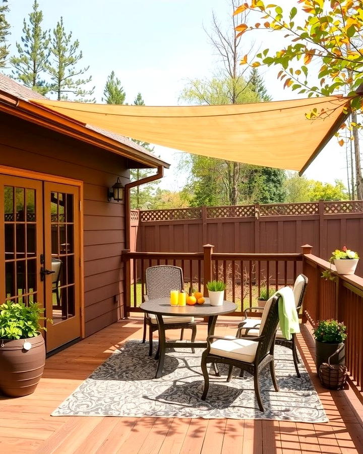 Deck with a Fabric Canopy - 30 Partially Covered Deck Ideas