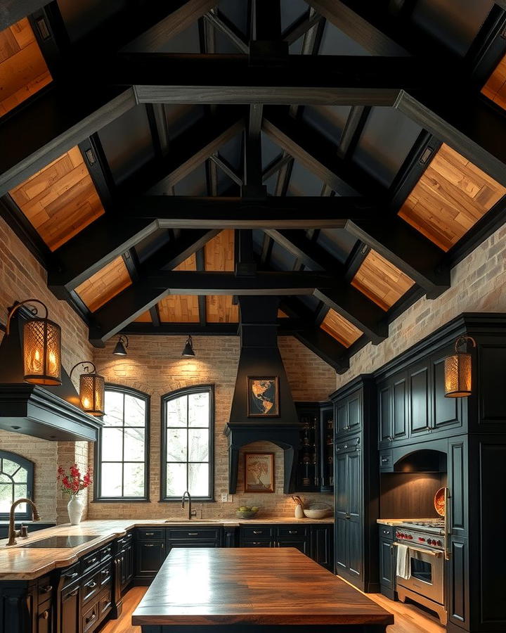 Decorative Ceiling Beams - 30 Gothic Kitchen Ideas