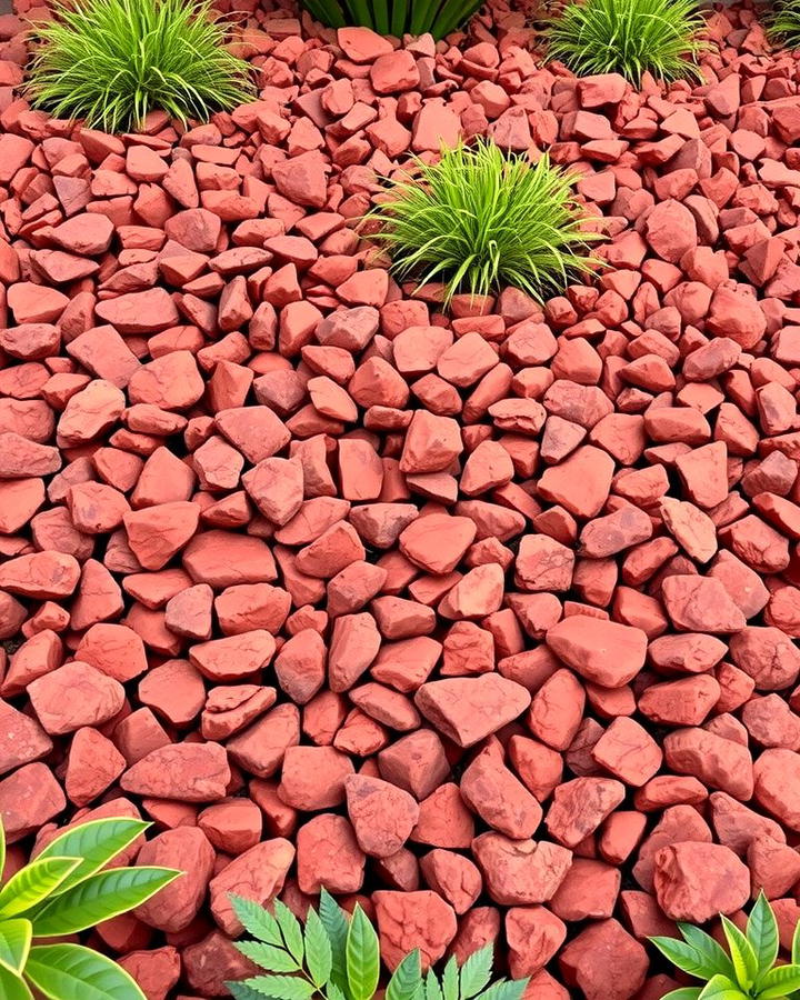 Decorative Ground Cover - 25 Red Lava Rock Landscaping Ideas