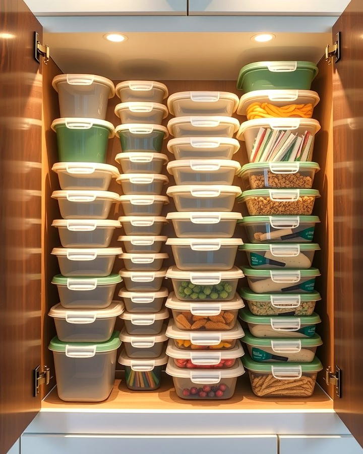 Dedicate a Cabinet to Tupperware - 25 Tupperware Organization Ideas