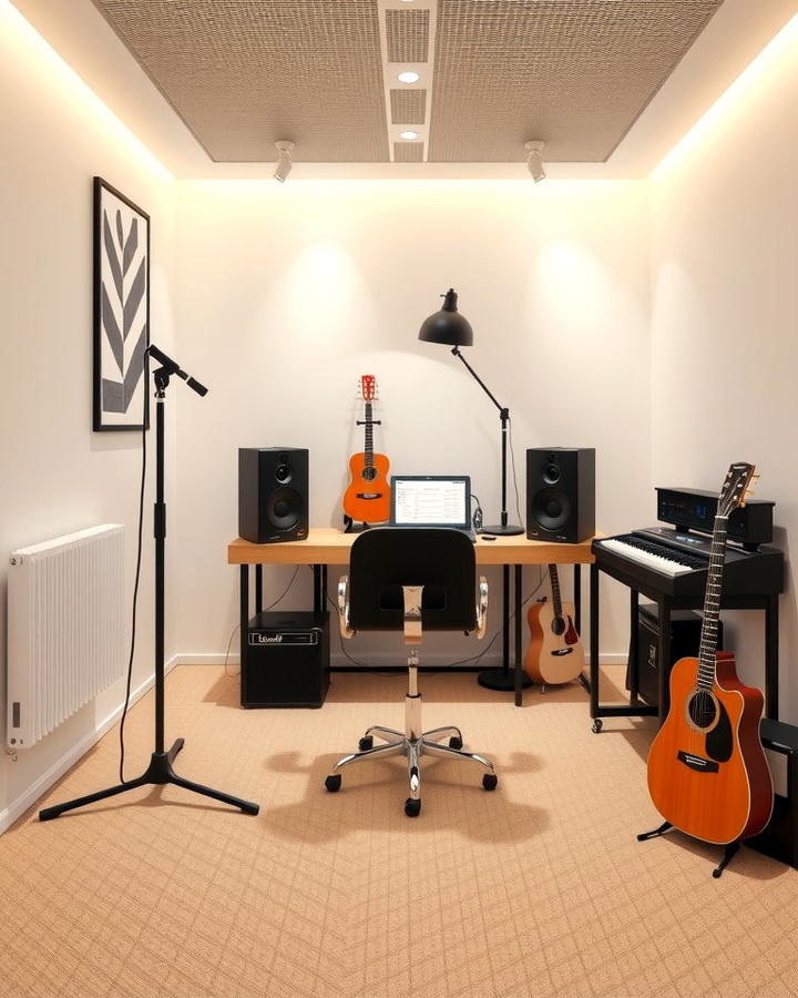 Dedicated Practice Area for Focus - 25 Music Room Ideas