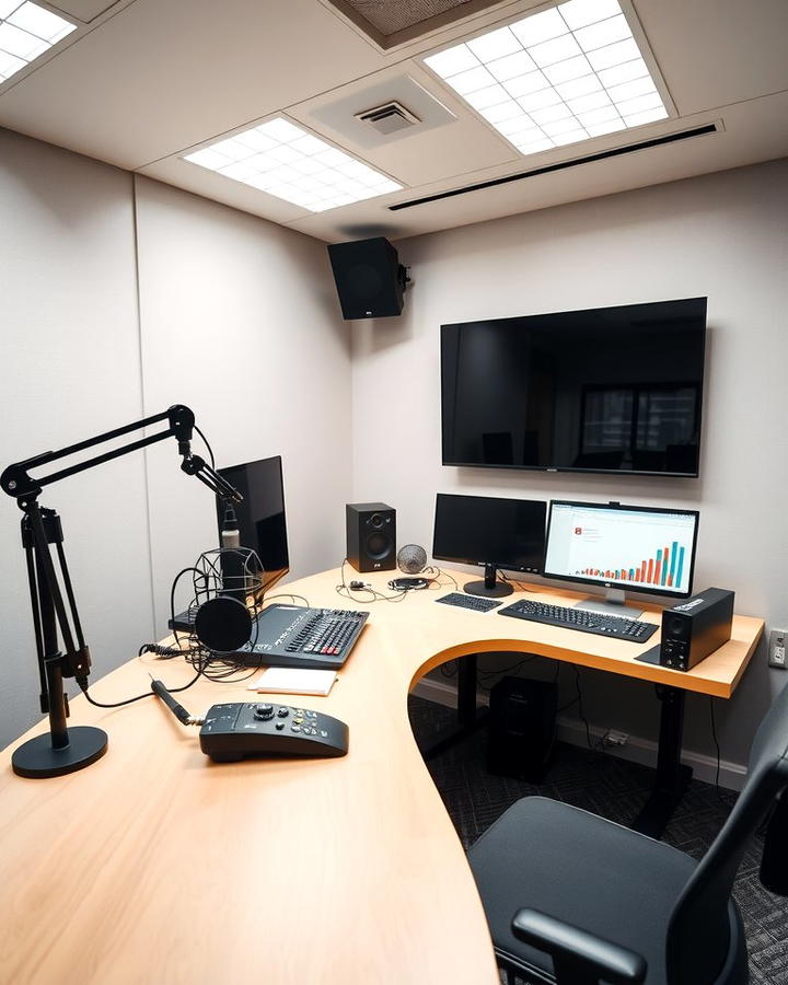 Dedicated Recording Desk - 25 Podcast Room Ideas